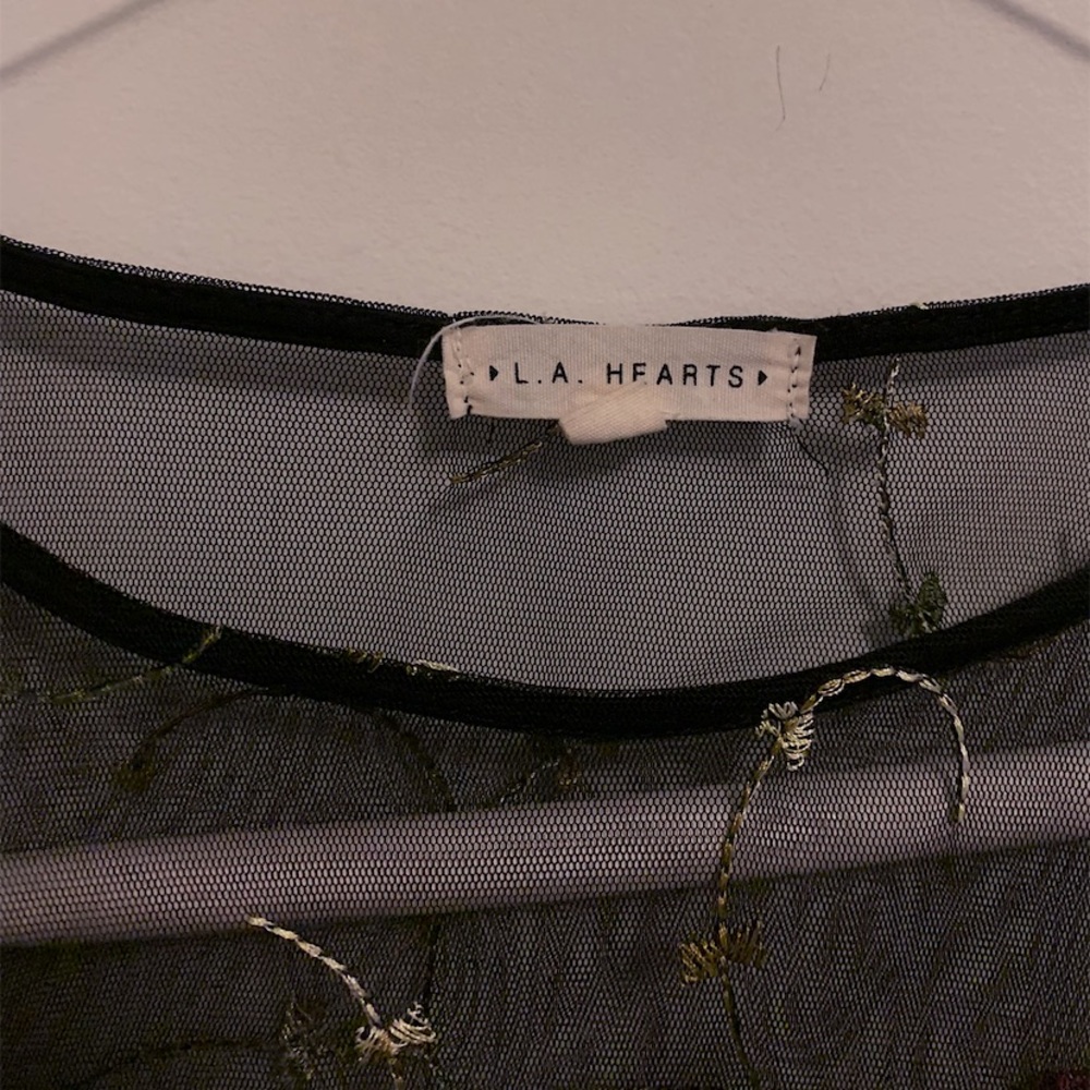 LA HEARTS / pacsun sheer black embroidered top